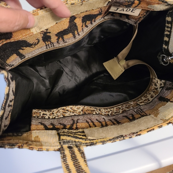 EUC Jade African Safari Tapestry Tote with Coin Purse - Picture 13 of 16